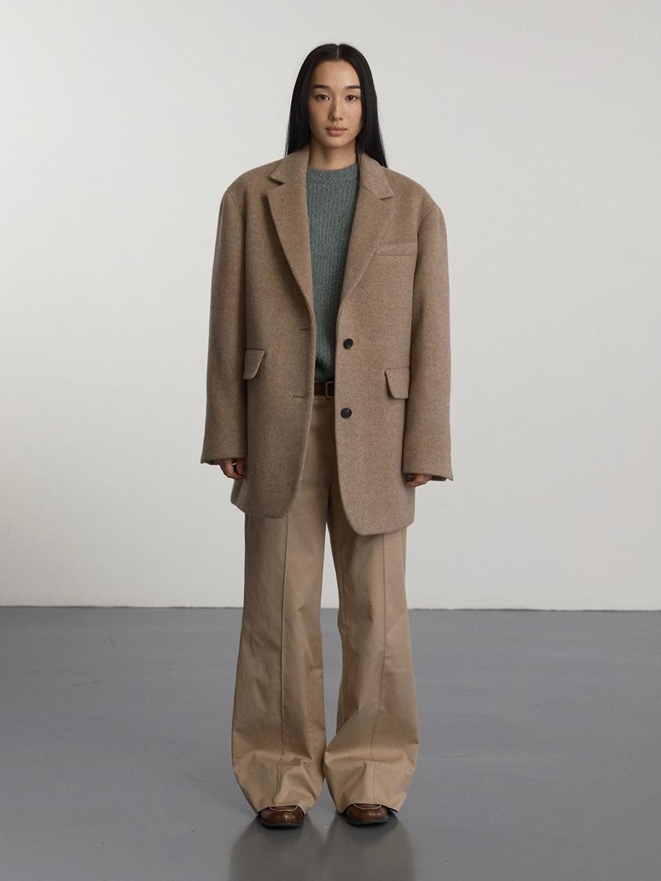 GBH APPAREL Wool Overfit Classic Jacket [Beige]