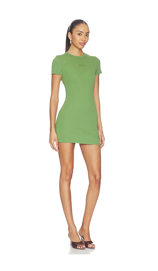 green emerald velvet dress Pinstripe Full Zip Mini Dress Green main image 1