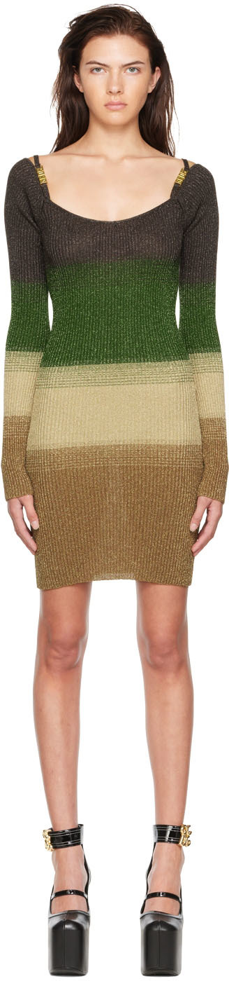 gcds green dress GCDS Rib Logo Lounge Dress in Green main image 0