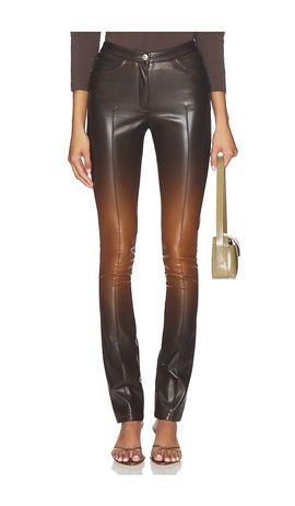 GCDS GCDS Zippers Faded Faux Leather Skinny Pant