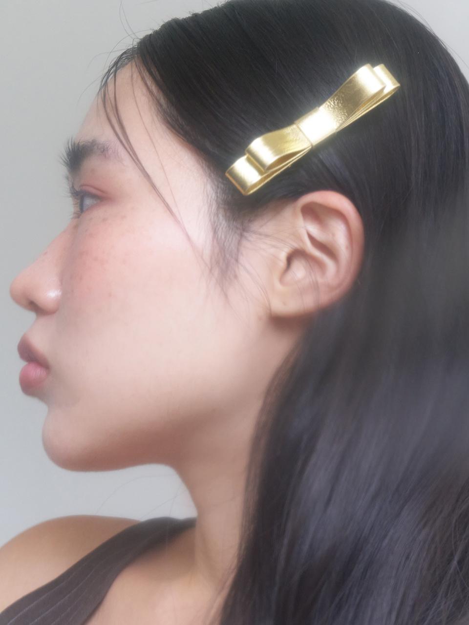 geegee Glossy Leather Gold Hair Pin
