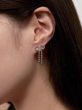 geegee Holy Ribbon Brass Crystal Earring