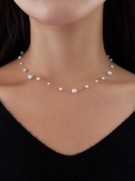 geegee Pearl Celestial Surgical Steel Necklace