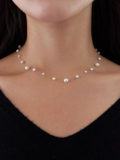 geegee Pearl Celestial Surgical Steel Necklace