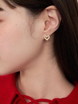 geegee Silver925 Heart Pearl Gold-Plated Earring