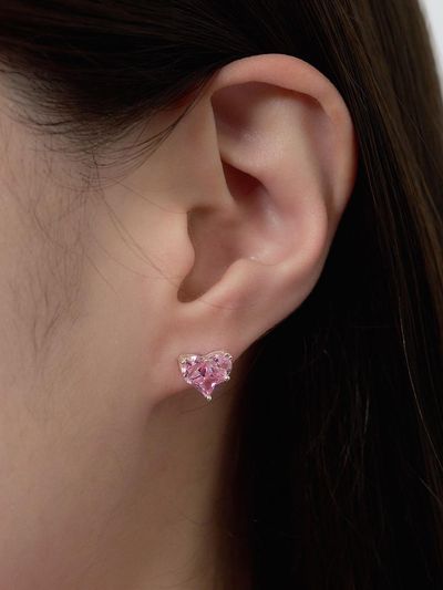 geegee Silver 925 Heart Cubic Earring