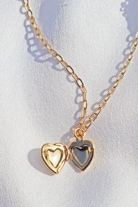 Gemini Jewels Gemini Jewels Memories Heart Locket Necklace in Gold, Women's at Urban Outfitters