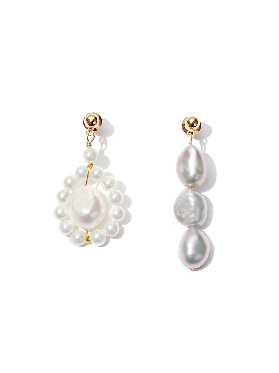 gemma alus design Unbalanced Pearl Earrings