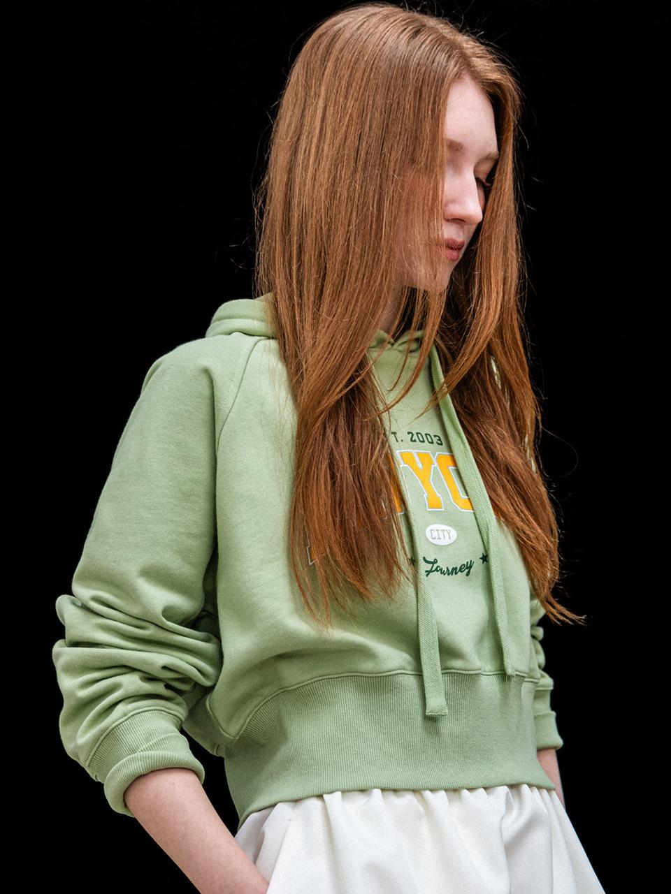 GENERAL IDEA 2003 New York Cropped Hoodie_Green