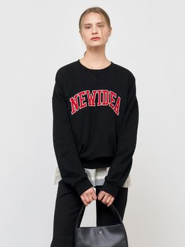 GENERAL IDEA Applique Overfit Lightweight Sweatshirt [BLACK] (SBE1U02009)
