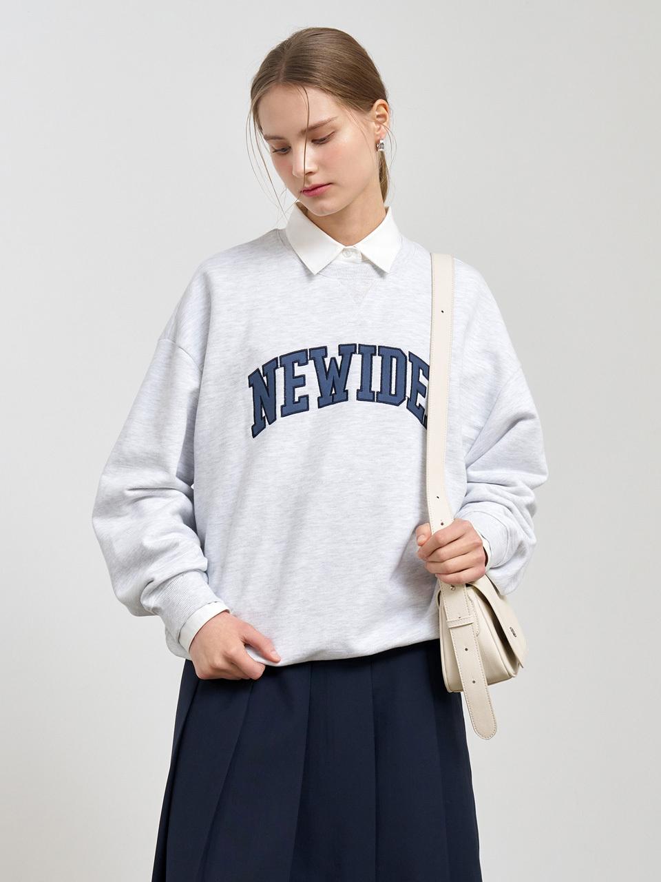 GENERAL IDEA Applique Overfit Lightweight Sweatshirt [MELANGE GREY] (SBE1U02009)