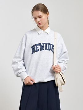 GENERAL IDEA Applique Overfit Lightweight Sweatshirt [MELANGE GREY] (SBE1U02009)