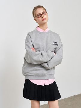 GENERAL IDEA Basic Overfit Lightweight Sweatshirt [MELANGE GREY] (SBE1U02007)