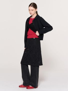 GENERAL IDEA Bucclein Collar Cardigan [BLACK] / WBD3L04517