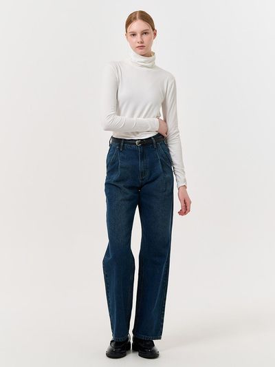 GENERAL IDEA Daily one tuck wide denim pants [BLUE] / WBD4L1151
