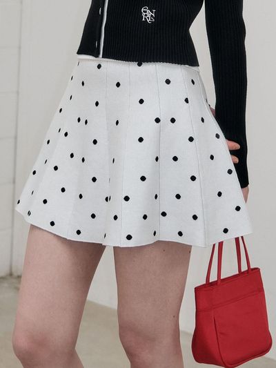 GENERAL IDEA Dot Flare Mini Skirt