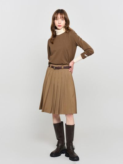 GENERAL IDEA Essential Basic Round T-Shirt [BROWN] / WBD3L01507