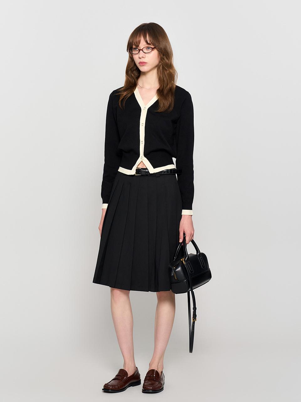 GENERAL IDEA Essential Color Cardigan [BLACK] / WBD3L04514