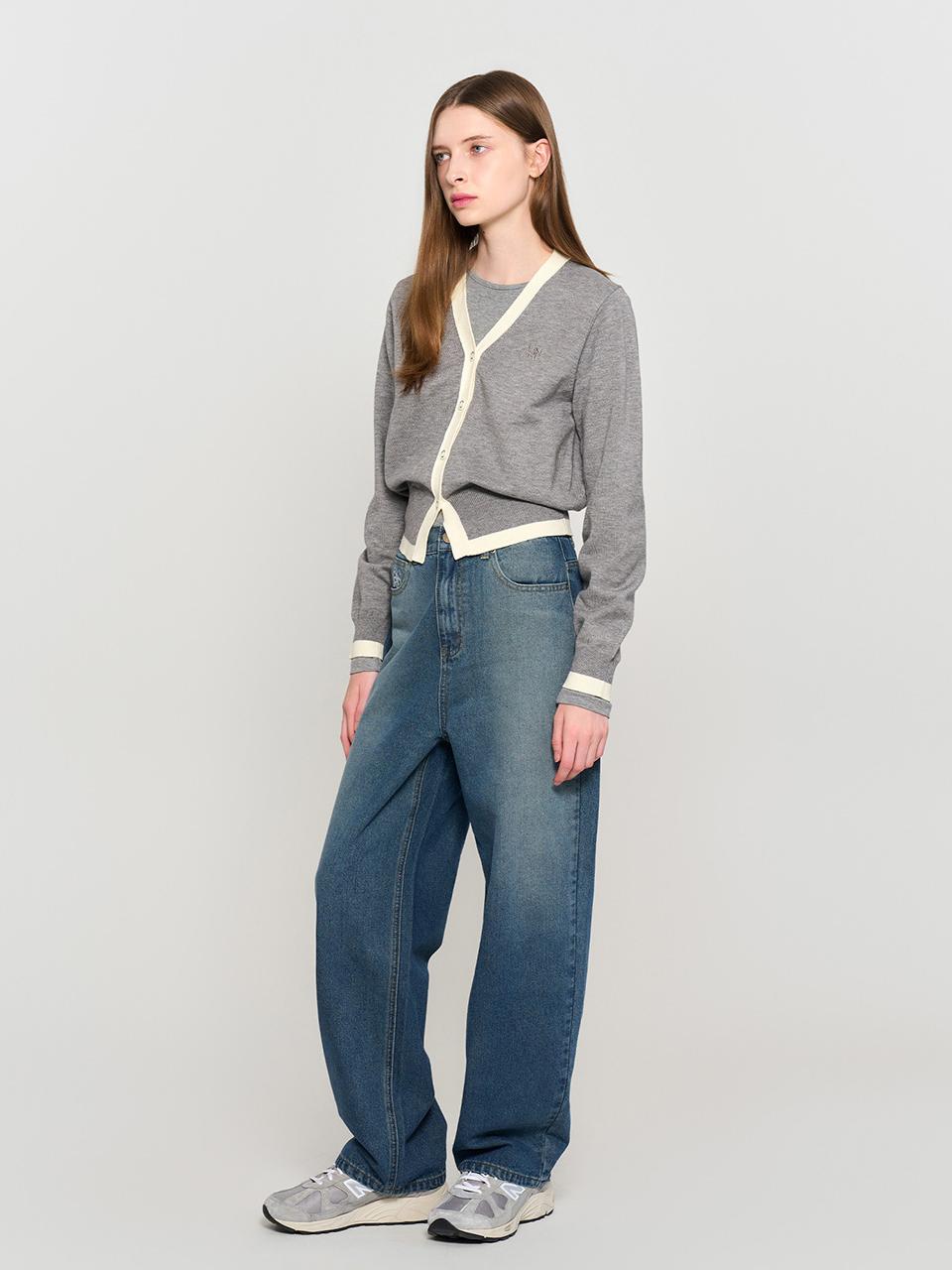GENERAL IDEA Essential Color Cardigan [GREY] / WBD3L04514