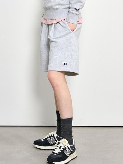 GENERAL IDEA Essential Cozy Sweat Half Pants_Melange Grey