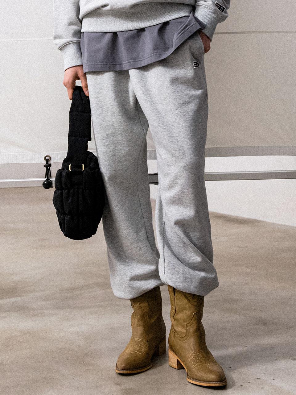 GENERAL IDEA Essential Cozy Sweat Jogger Pants_Melange Gray