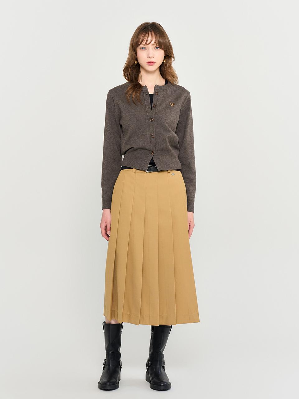 GENERAL IDEA Essential Crewneck Cardigan [CHARCOAL] / WBD3L0450