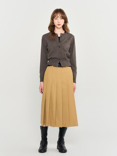 GENERAL IDEA Essential Crewneck Cardigan [CHARCOAL] / WBD3L0450