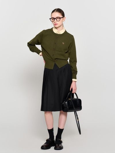 GENERAL IDEA Essential Crewneck Cardigan [KHAKI] / WBD3L04501