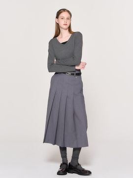 GENERAL IDEA Essential Easy V-Neck T-shirt [CHARCOAL]