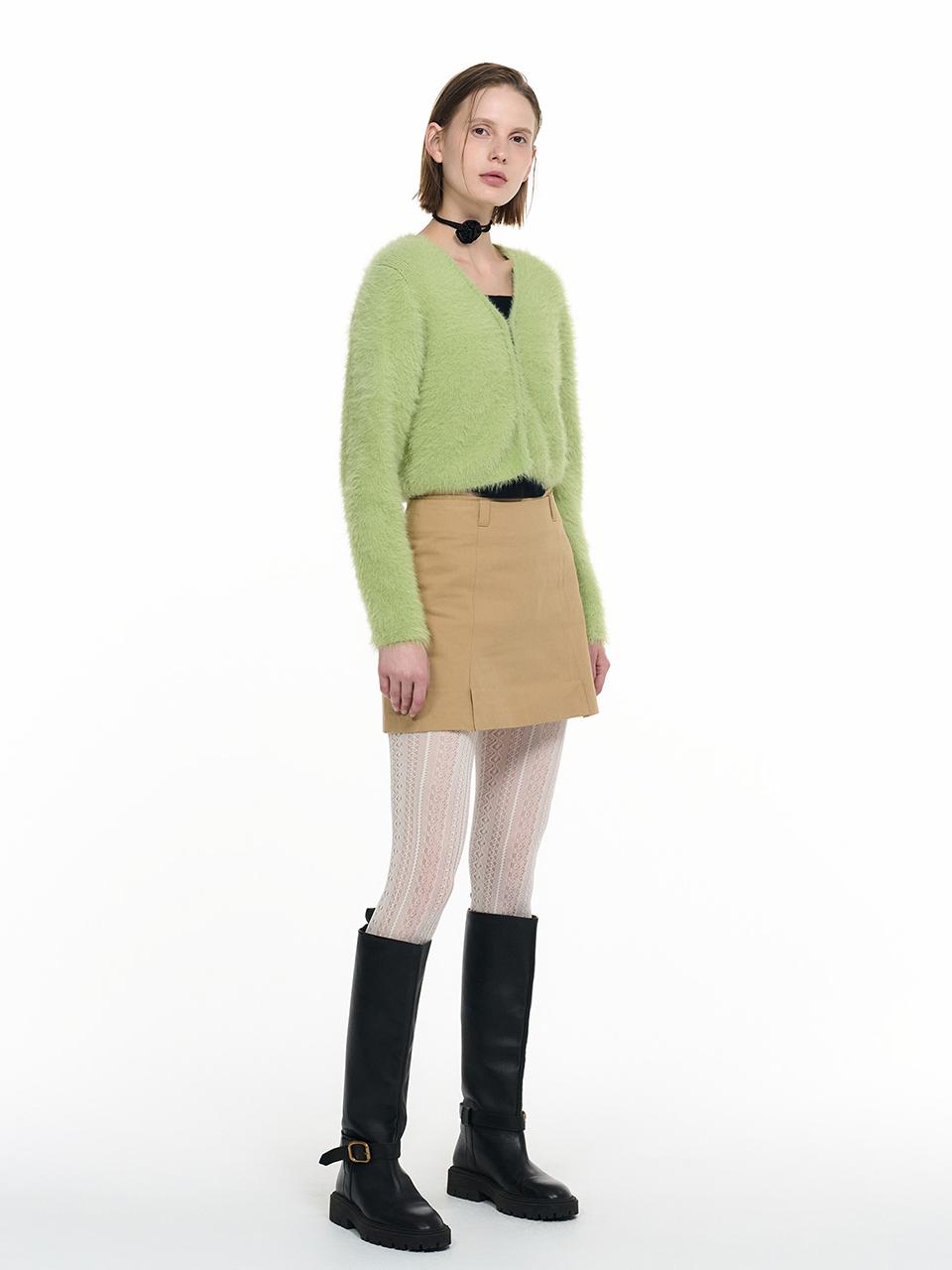 GENERAL IDEA Hair Or V-neck Cropped Cardigan WBD4L04548