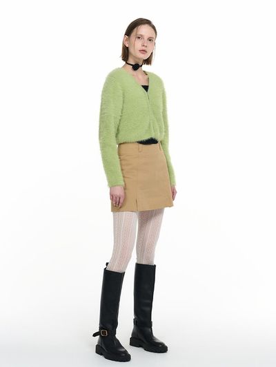GENERAL IDEA Hair Or V-neck Cropped Cardigan WBD4L04548