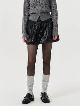 GENERAL IDEA leather balloon miniskirt [BLACK] / WBD4L13512