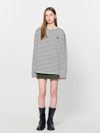 GENERAL IDEA Long sleeved border T-shirt / SBD3U01003