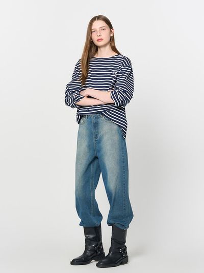 GENERAL IDEA Long sleeved border T-shirt [NAVY] / SBD3U01003