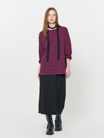 GENERAL IDEA Long sleeved border T-shirt [RED] / SBD3U01003