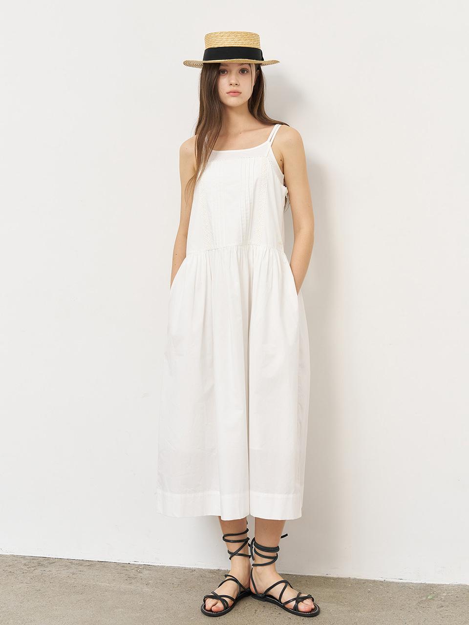 GENERAL IDEA Loose-fit Cotton Sleeveless Long Dress [WHITE] (WBE2L15508)