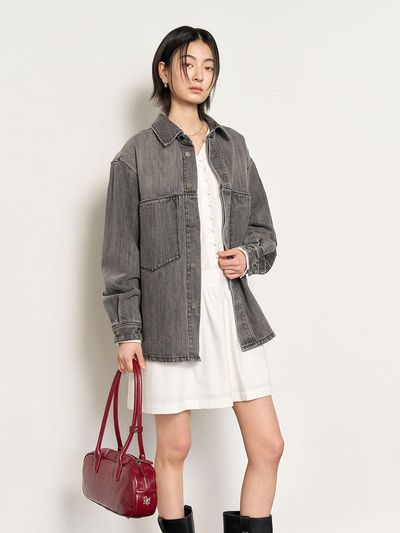GENERAL IDEA Loose-fit Denim Shirt Blazer [GREY] (SBE1U07004)