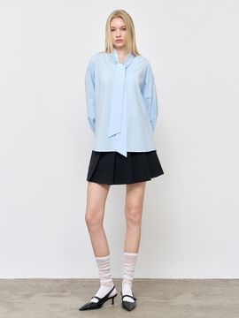 GENERAL IDEA Loose-fit Tencel-cotton V-neck Shirt [SKY BLUE] (WBE1L03509)