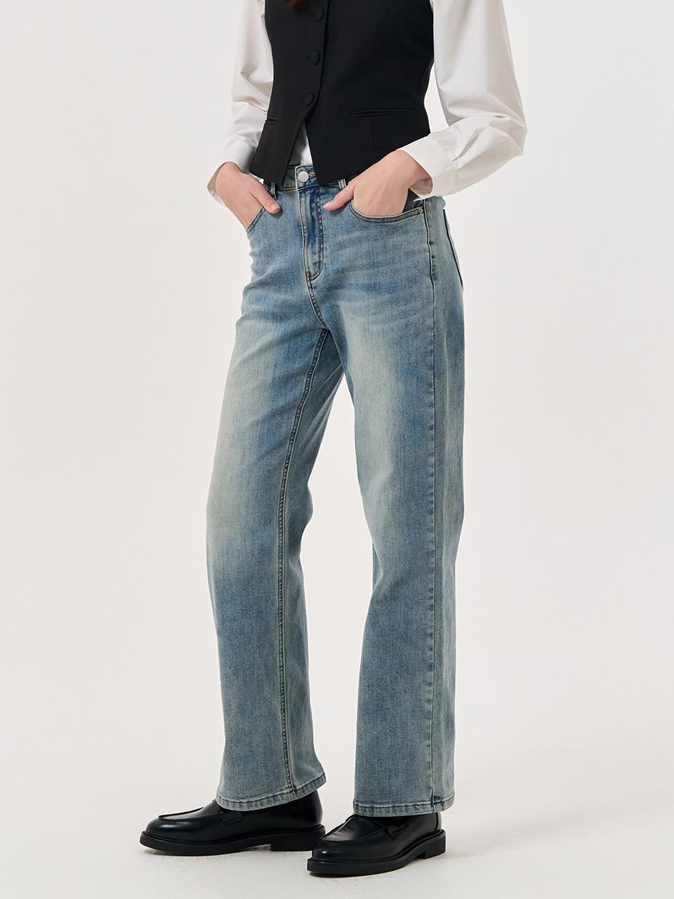 GENERAL IDEA Napping stretch straight denim pants [BLUE] / WBD3