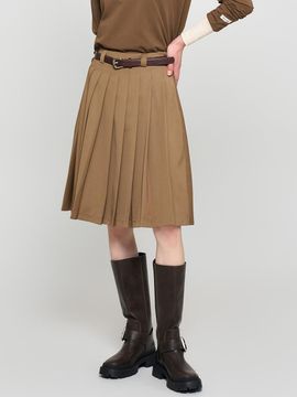 GENERAL IDEA New Classic Pleats Midi skirt [BROWN] / WBD3L13505