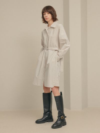 GENERAL IDEA Pristin Shirt Dress - Beige