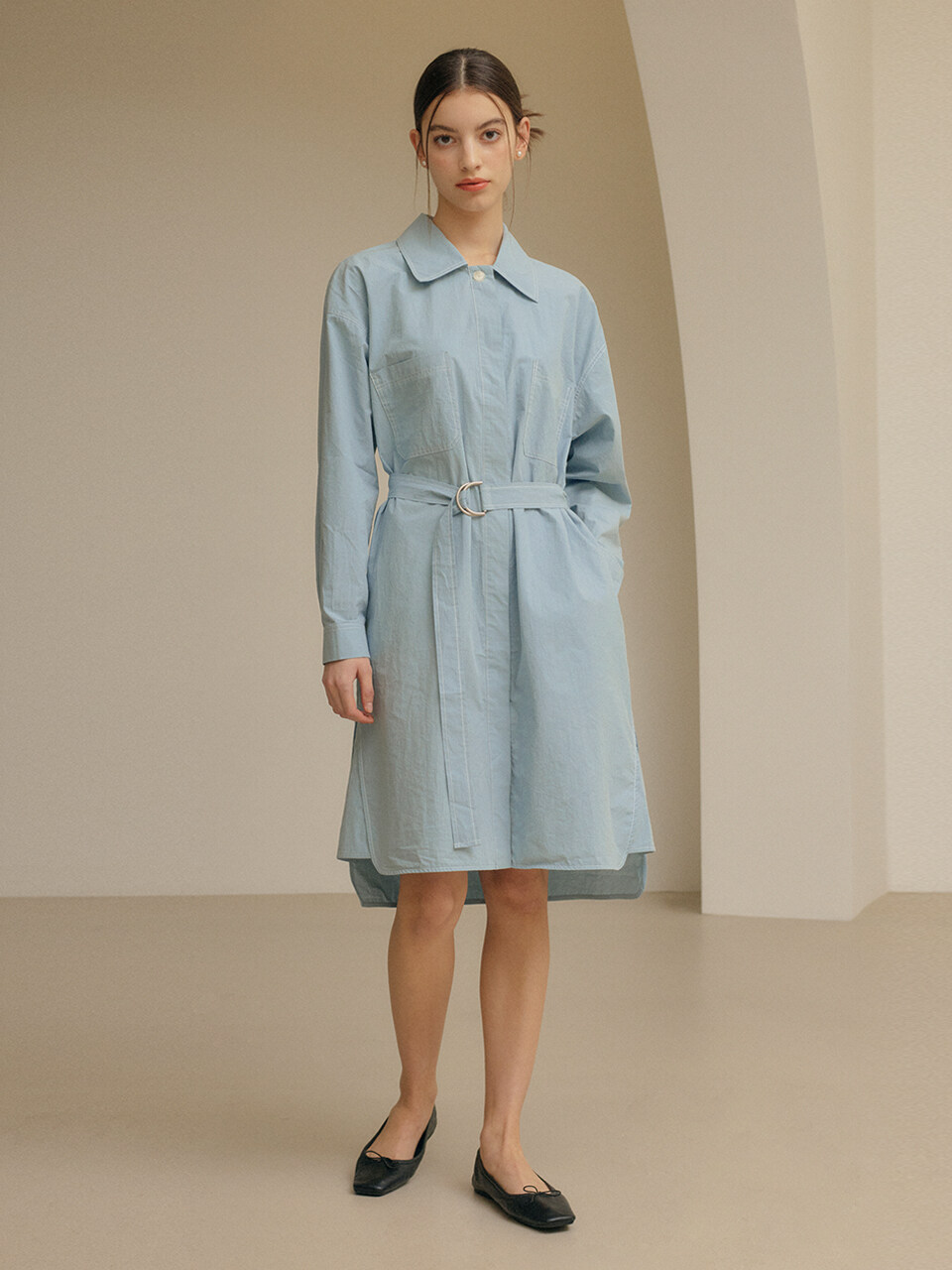 GENERAL IDEA Pristin Shirt Dress - Blue
