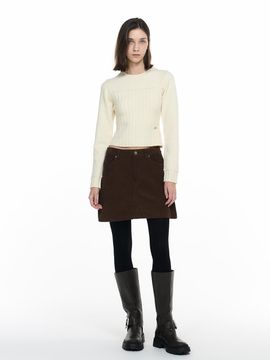GENERAL IDEA Ribbed Mix Knit Pullover  / WBD4L05537