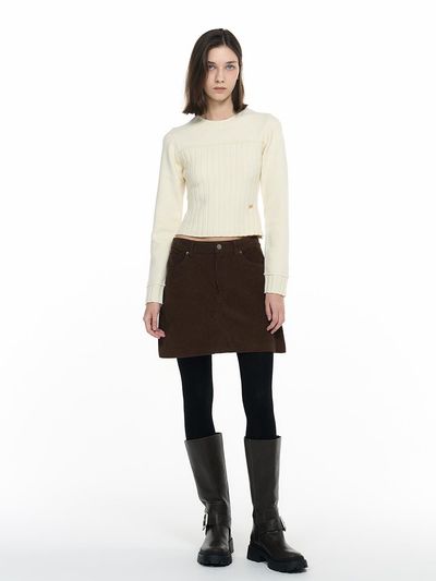 GENERAL IDEA Ribbed Mix Knit Pullover  / WBD4L05537