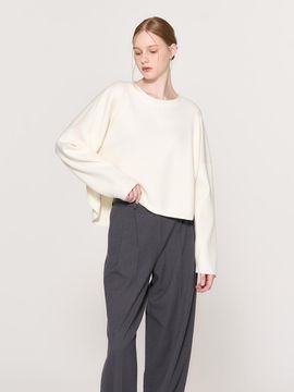 GENERAL IDEA Round Cut Knit Sweatshirt / WBD3L53591