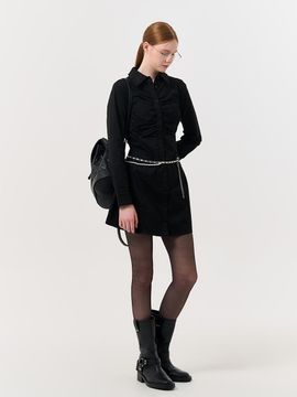 GENERAL IDEA Shirring Shirt dress [BLACK] / WBD4L15510