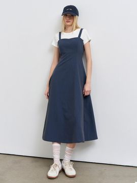 GENERAL IDEA Sleeveless Flare Long Dress [NAVY] (WBE1L15502)