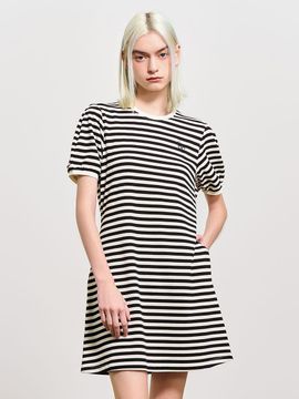 GENERAL IDEA Stripe Mini Tee Dress Black