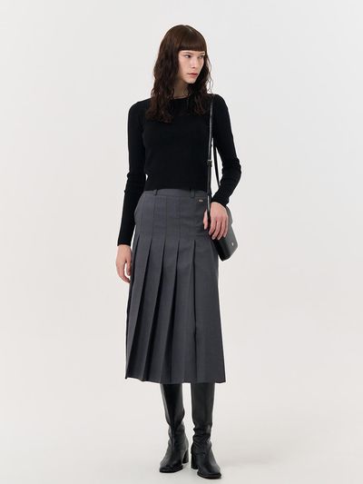 GENERAL IDEA Superfine wool crew neck pullover [BLACK] / WBD4L0