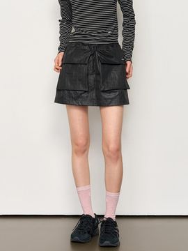 GENERAL IDEA Volume Cargo Mini Skirt [BLACK] (WBE1L13511)
